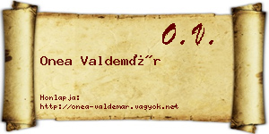 Onea Valdemár névjegykártya